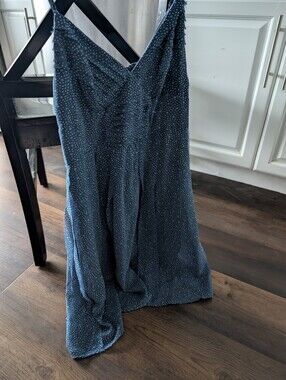 American Eagle Outfitters Navy Blue Polka Dot Mini Dress Size 4